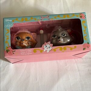Disney Aristocats Pink and Gray Cat Set cream and sugar